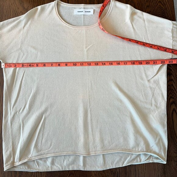 Samsoe Samsoe Kally O-Neck Cream Light Knit Long Sleeve Sweater Small - Picture 6 of 7